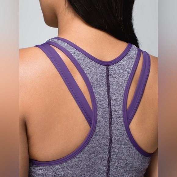 Lululemon Inspiration Tank Heathered Black Grape / Going Grape Size 4 - Picture 6 of 13
